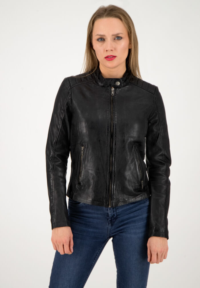 Gigi Leren Dames Jas Zwart - Afbeelding 2