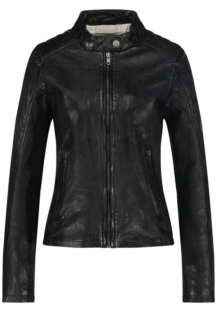 Gigi Leren Dames Jas Zwart