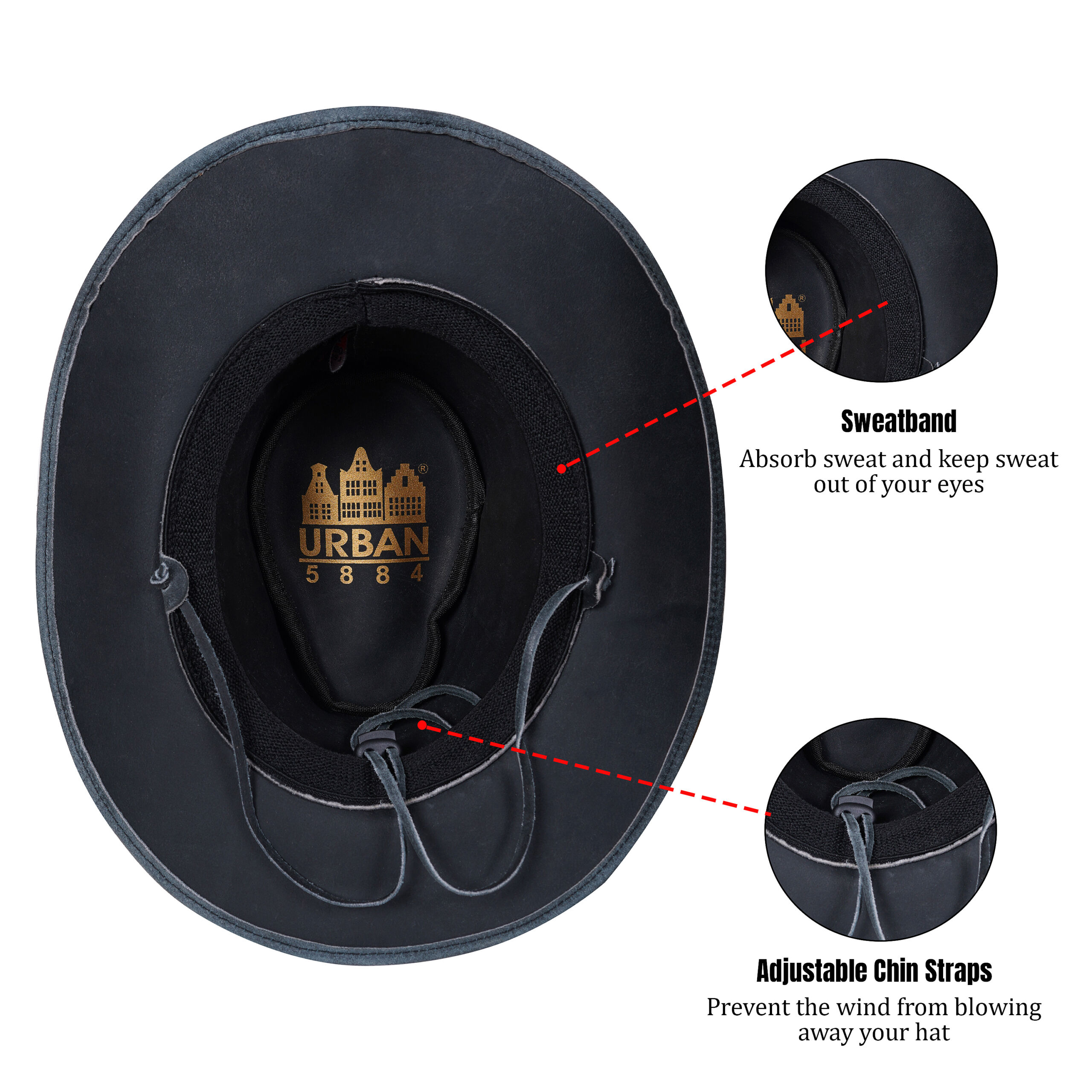 015 scaled kopen Leren hoed grijs unisex - Afbeelding 5