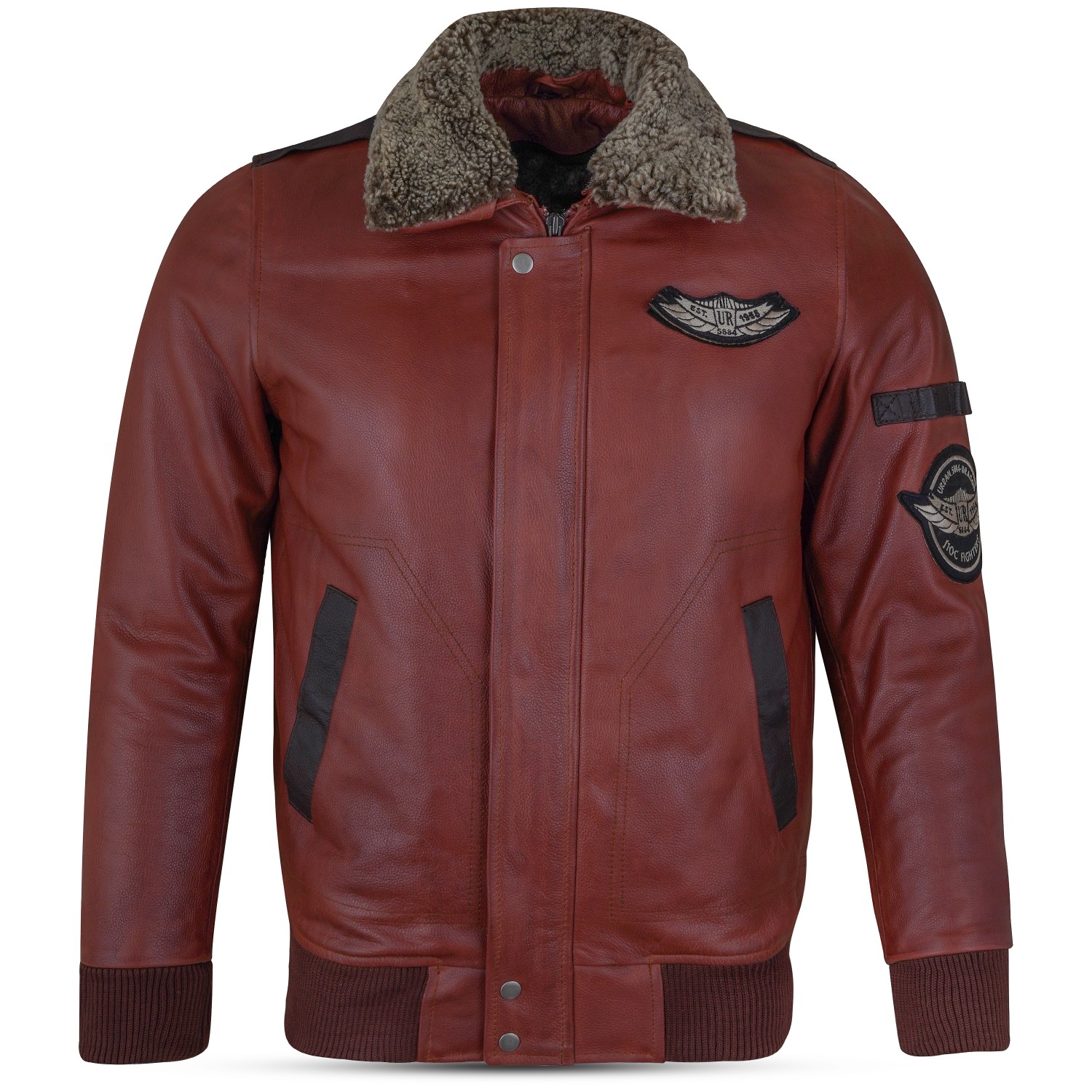 Leren pilotenjas brandy kleur heren