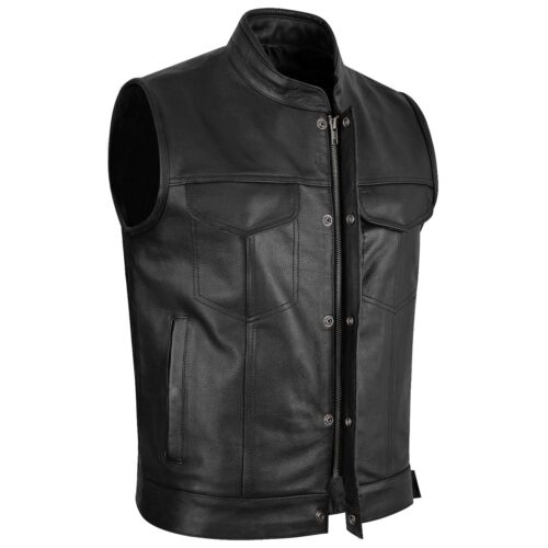 leren biker vest heren Urban 5884 Luka zijaanzicht