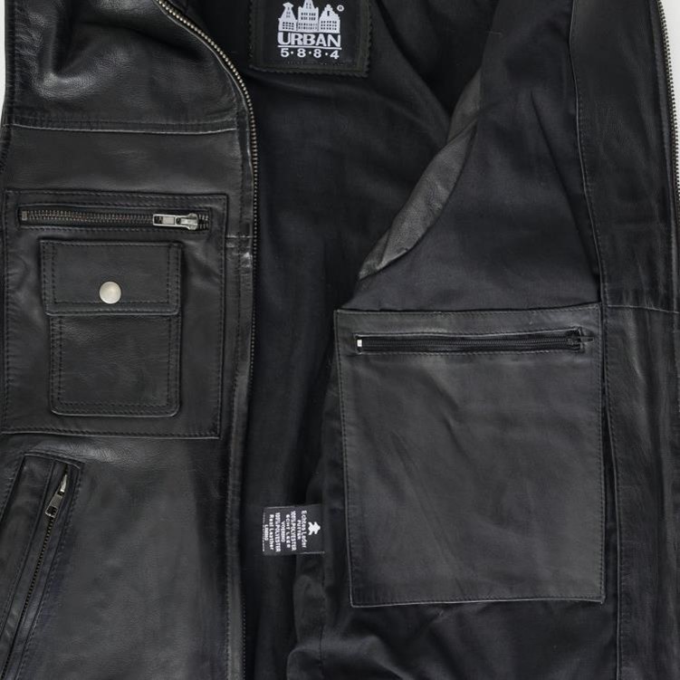 Afbeelding141 kopen leren bodywarmer heren zwart binnenvoering