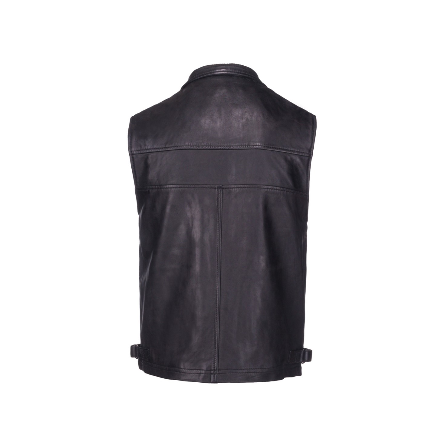 Afbeelding71 kopen leren bodywarmer heren zwart achterkant