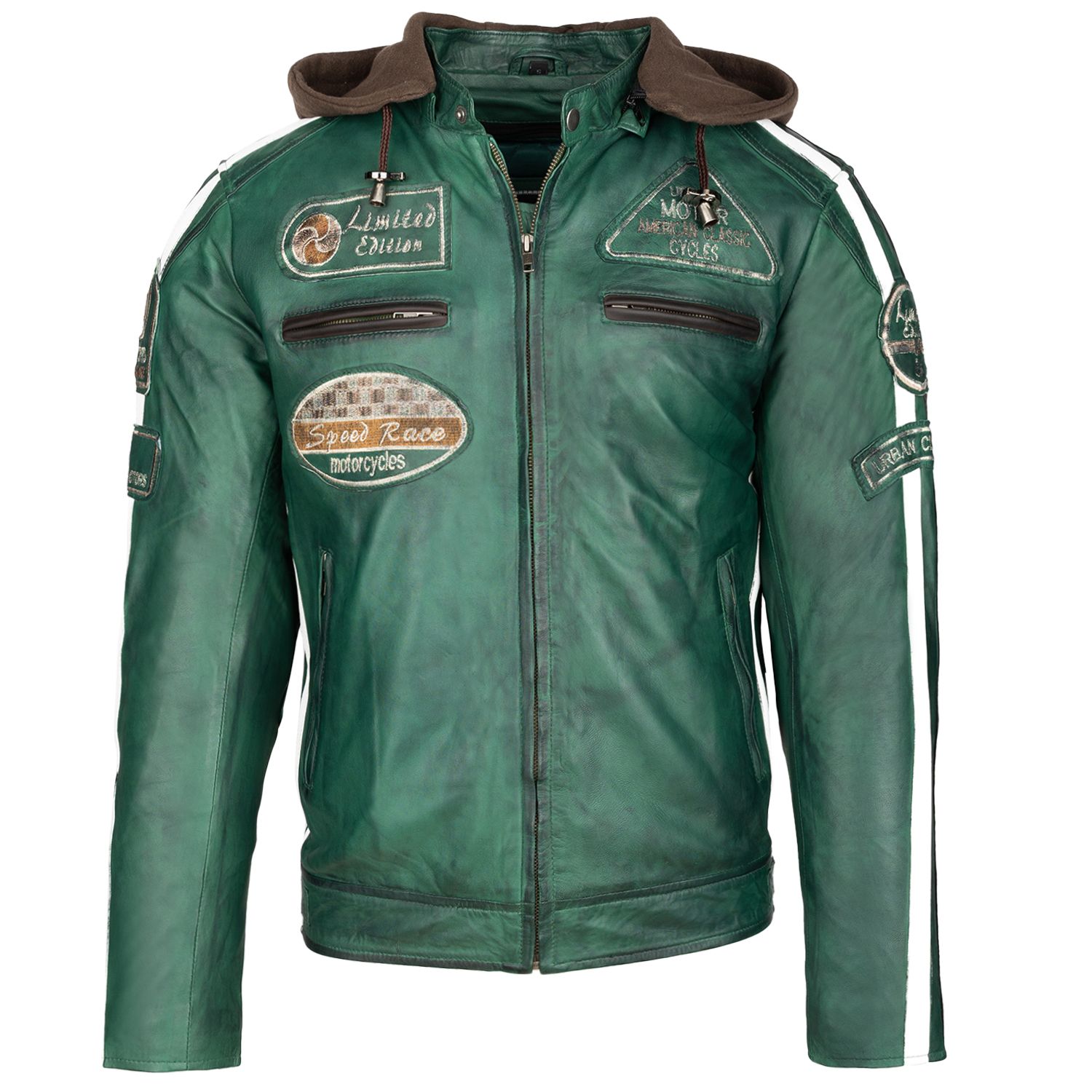 Fifty Eight Heren motorjas groen kopen Fifty Eight Heren motorjas groen